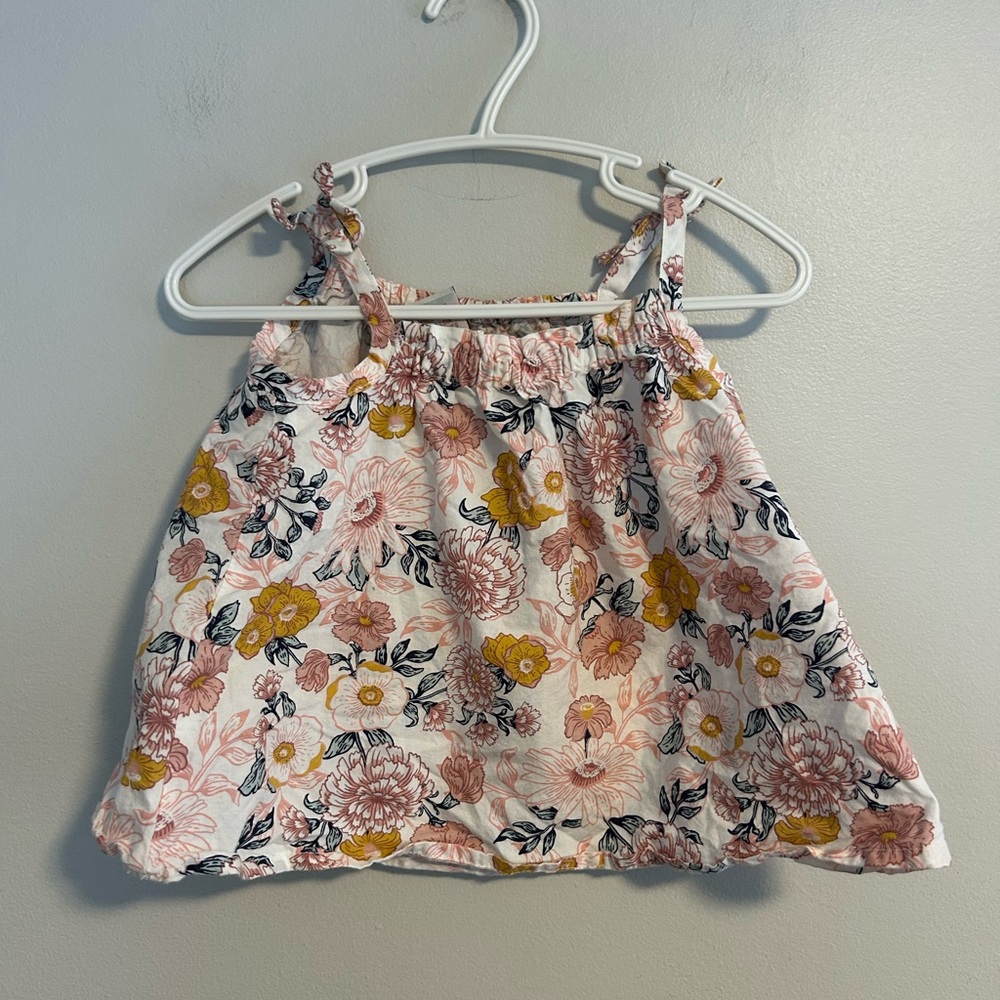 Rachel Zoe 6/9m Floral spaghetti strap tank top- Pink, Yellow, and Black